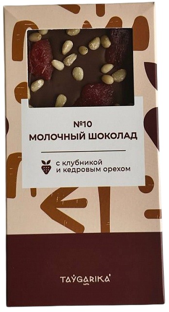 Шоколад молочный с клубникой и кедровым орехом | Taygarika