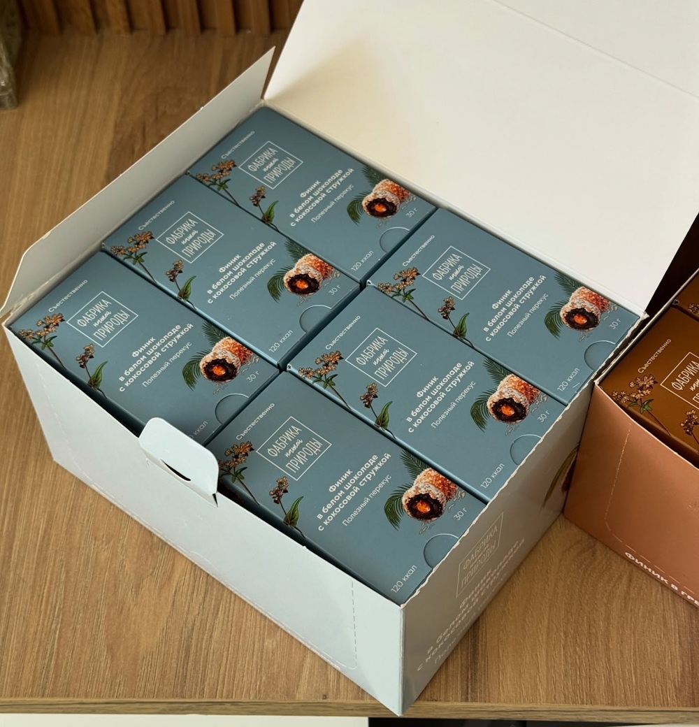 Финик в гречишном белом шоколаде с кокосовой стружкой | Natures own factory