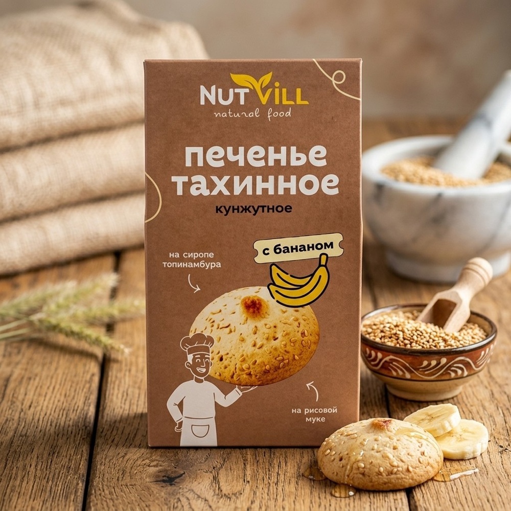 Печенье тахинное с бананом | NutVill