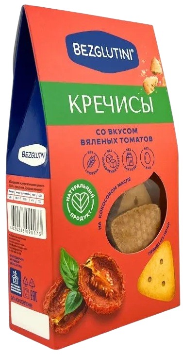 Крекеры «Кречисы» со вкусом вяленых томатов | Bezglutini