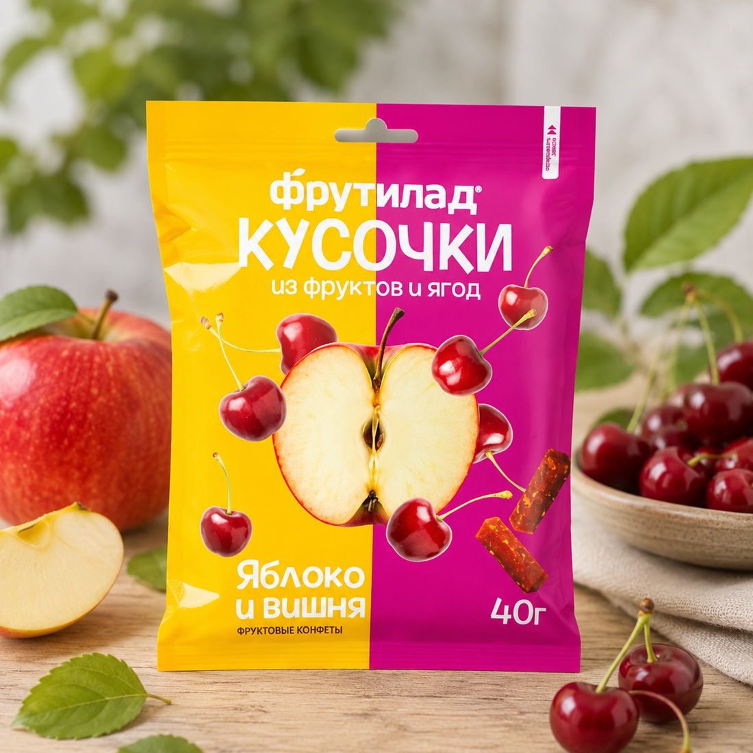 Фруктово-ягодные кусочки «Яблоко и Вишня» | Фрутилад