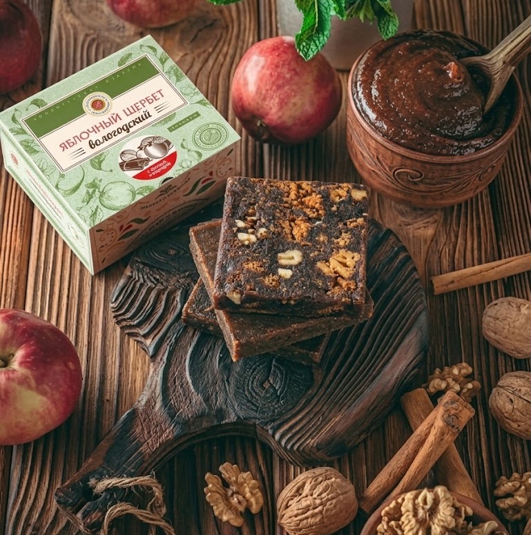 Яблочный щербет с грецким орехом и корицей | Вологодская мануфактура