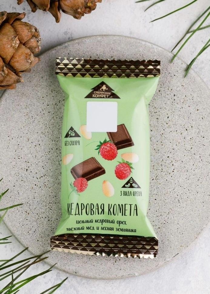Конфета «кедровая комета» с земляникой | Сибирский Кедр